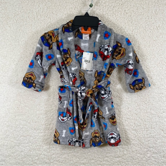 Paw Patrol Kids Gray Robe with Characters Size 2T - Picture 1 of 9